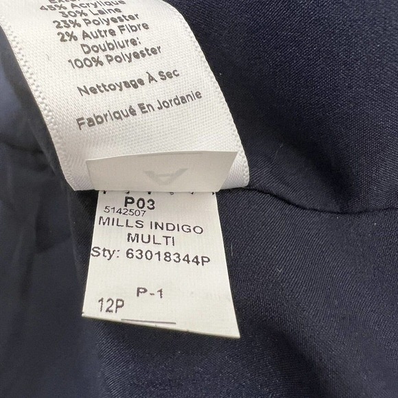 Talbots Petites Blue White Brown Tweed Wool Blend Knee Length Skirt Sz 12P - Picture 7 of 13